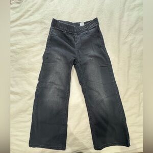 H&M Girls Wide Leg Black Jean Leggings, Size 6